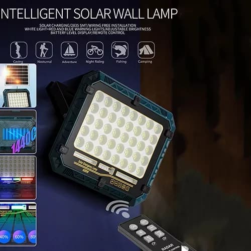 پروژکتور شارژی خورشیدی ریموتدار 600 وات مدل W8112-4 — تصویر ۴