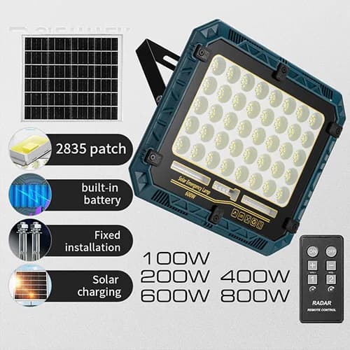 پروژکتور شارژی خورشیدی ریموتدار 600 وات مدل W8112-4 — تصویر ۷