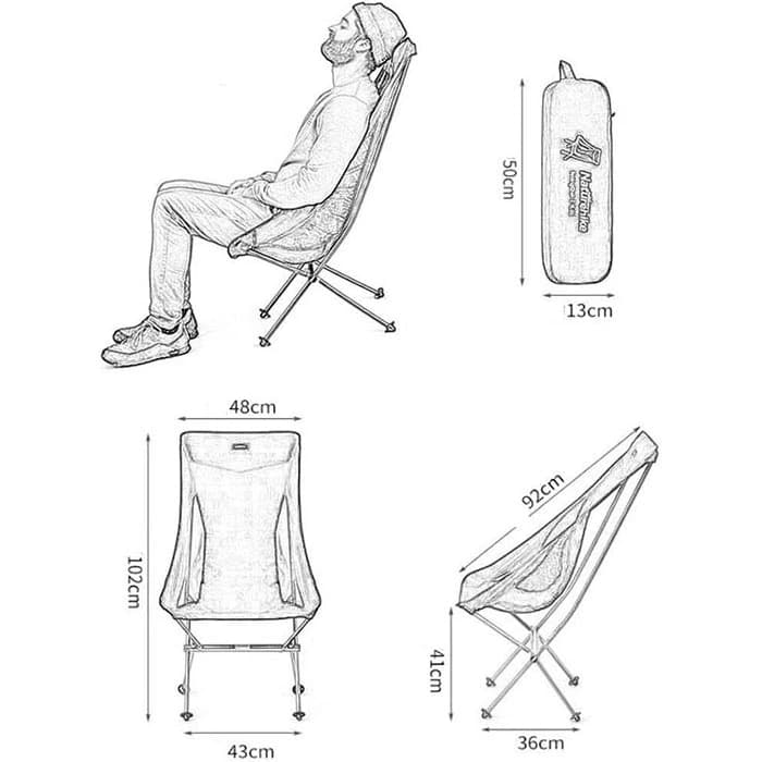 صندلی نیچرهایک مدل yl06 moon folding moon chair — تصویر ۹