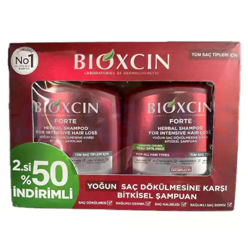 پک اقتصادی شامپو ضد ریزش بیوکسین BIOXCIN مناسب برای تمامی موها حجم 2×300 میلی