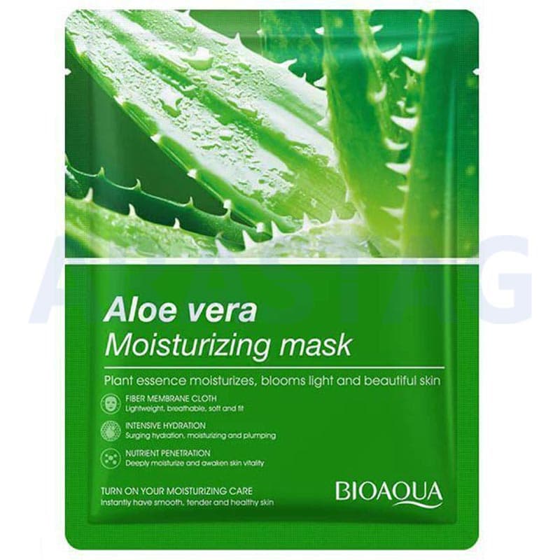 ماسک ورقه ای مرطوب کننده بیوآکوا BIOAQUA عصاره آلوئه ورا حجم 25 گرمی