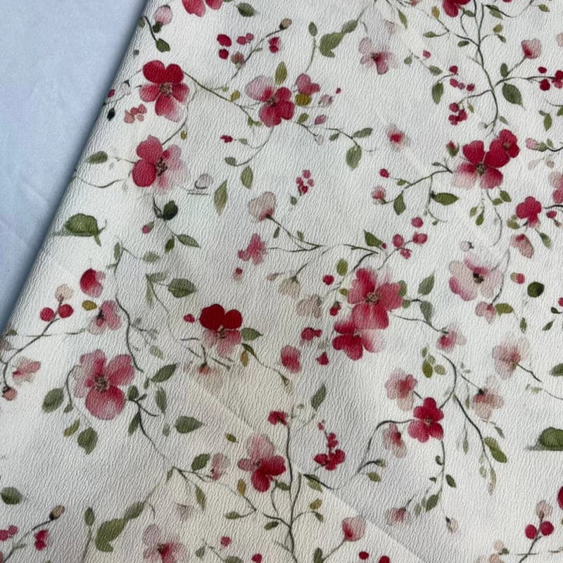 پارچه کرپ کریشه طرح گل سرخ