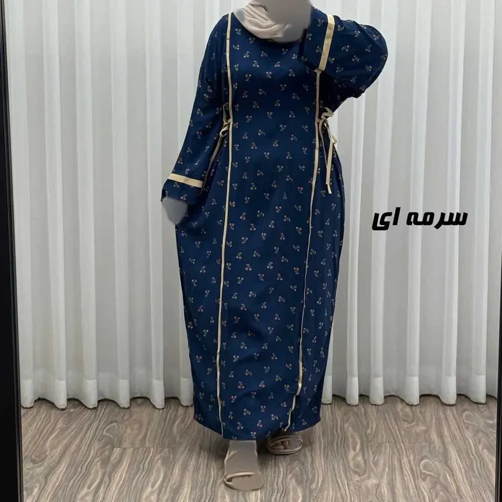 پیراهن ساحلی زنانه نخی گلریز فری سایز مناسب تا سایز 52 با کمر کشی