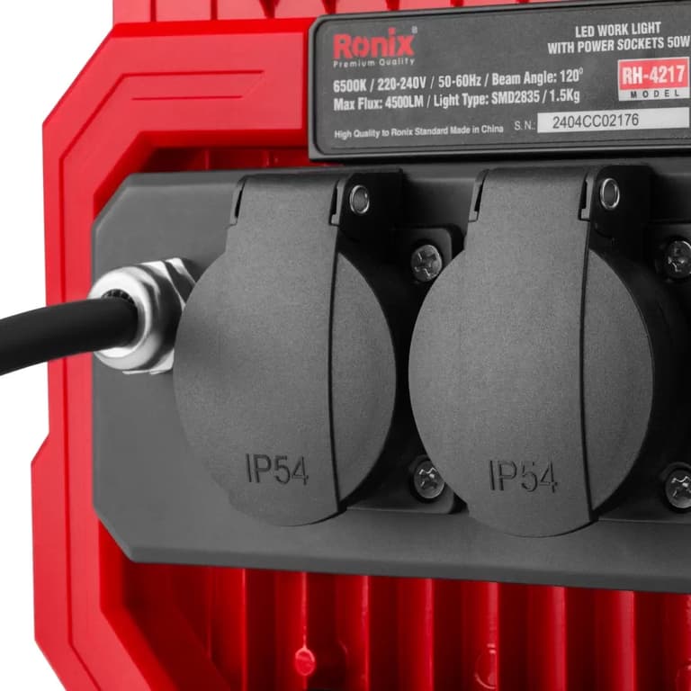 نورافکن LED برقی 50 وات با دسته تاشو رونیکس مدل RH-4217 — تصویر ۴