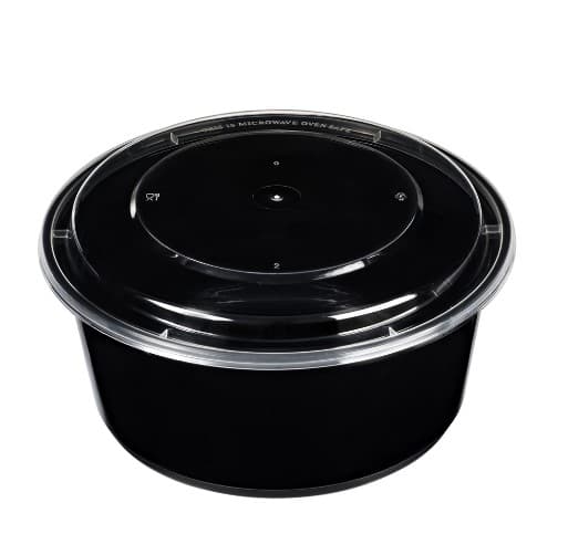ظرف هات دلیوری 1500(SLC) گرد بدنه مشکی درب شفاف – پیکنیک