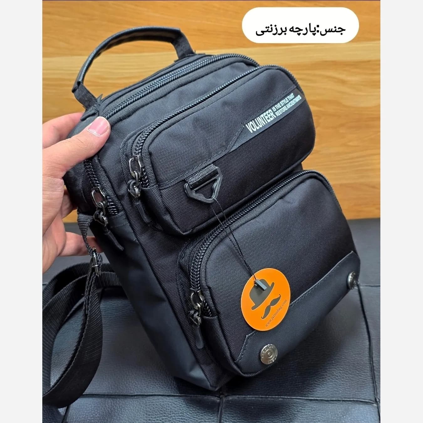 کیف دوشی دستی اسپرت پارچه برزنتی ضخیم خارجی ارتفاع 25 سانتی متر — تصویر ۷