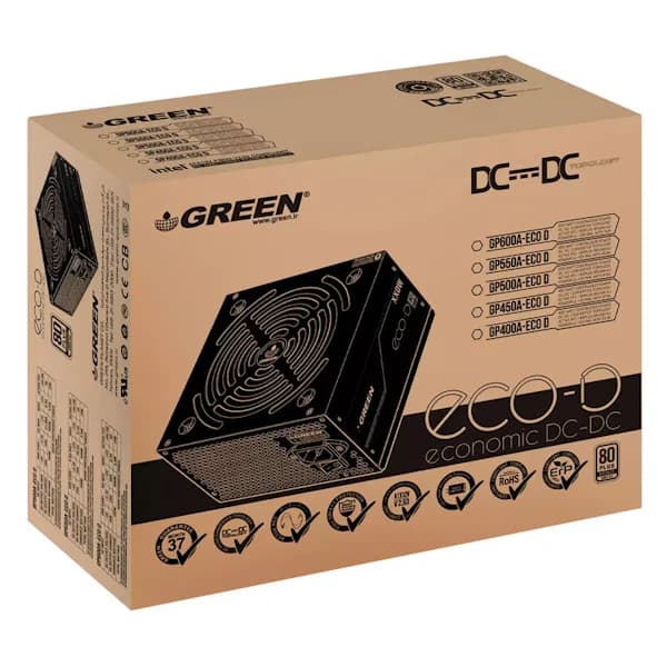 پاور 450 وات گرین Green GP450A-ECO D Bronze — تصویر ۳