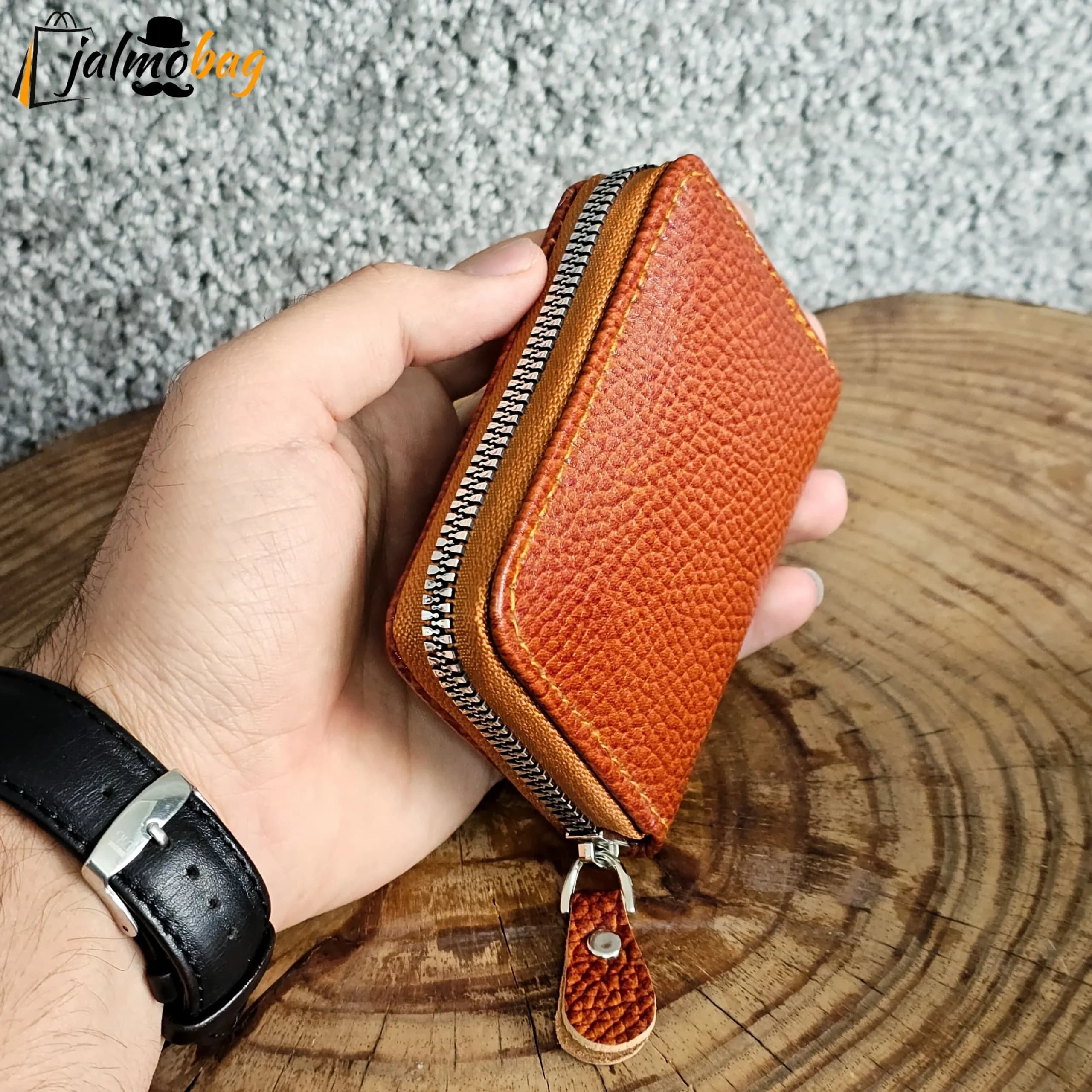 جاکارتی زیپدار چرم اصل گاوی مردانه و زنانه — تصویر ۳