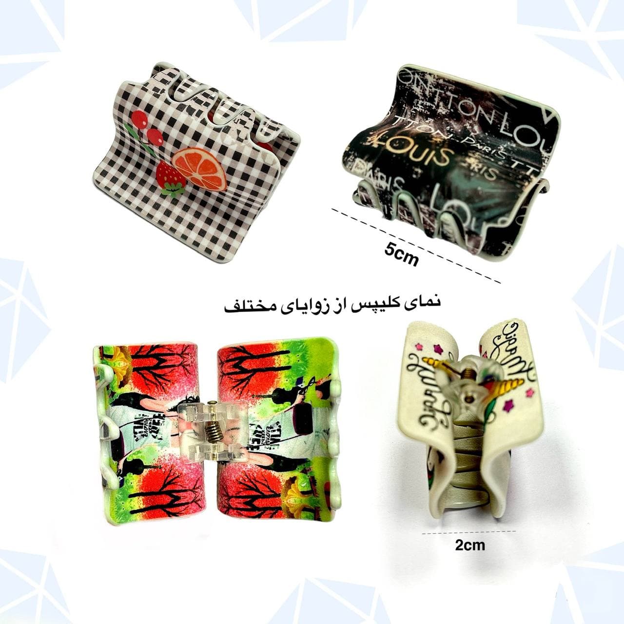 کلیپس مو شمعی کوچک طرح فانتزی مدل F4 — تصویر ۳