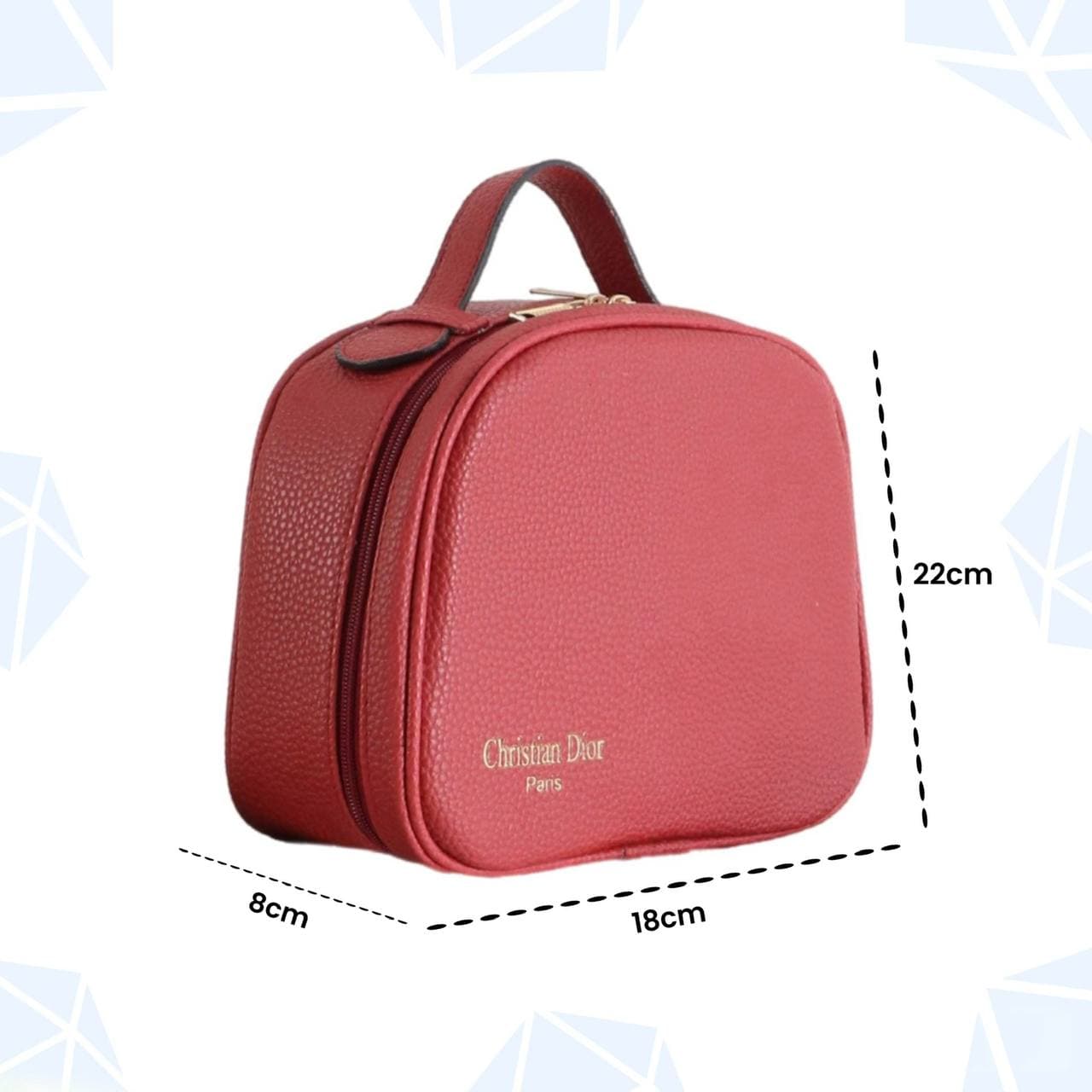 کیف آرایشی صندوقی برند Dior صورتی — تصویر ۲