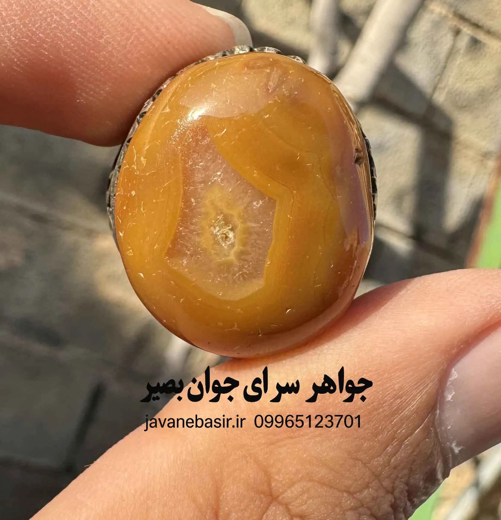 انگشتر عقیق سلیمانی کهن خط پهن | سنگ اصیل برای کلکسیونرهای حرفه‌ای — تصویر ۲