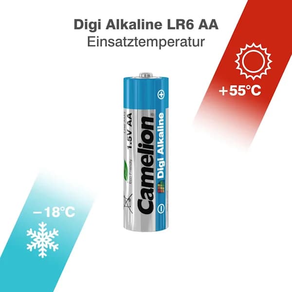 باتری قلمی و نیم قلمی کملیون مدل digi alkaline بسته 12 عددی — تصویر ۲