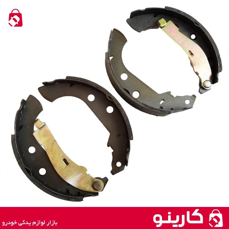مجموعه لنت کفشک ترمز چرخ عقب سمند 4 عدد با فنر ایساکو 1460105298 شرکتی