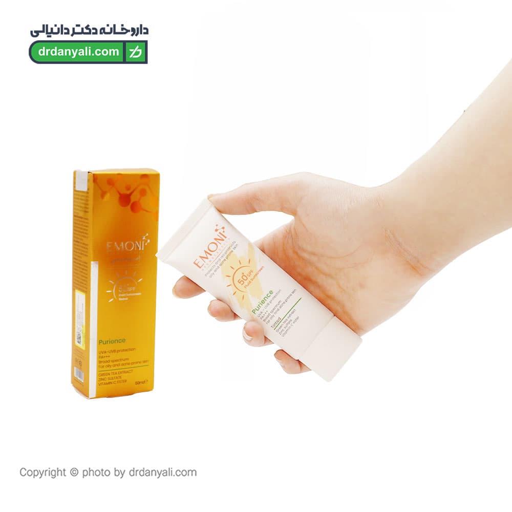کرم ضد آفتاب فلوئید پیورینس SPF50 رنگی امونی 50 میلی لیتر — تصویر ۲