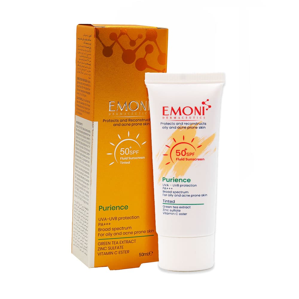 کرم ضد آفتاب فلوئید پیورینس SPF50 رنگی امونی 50 میلی لیتر