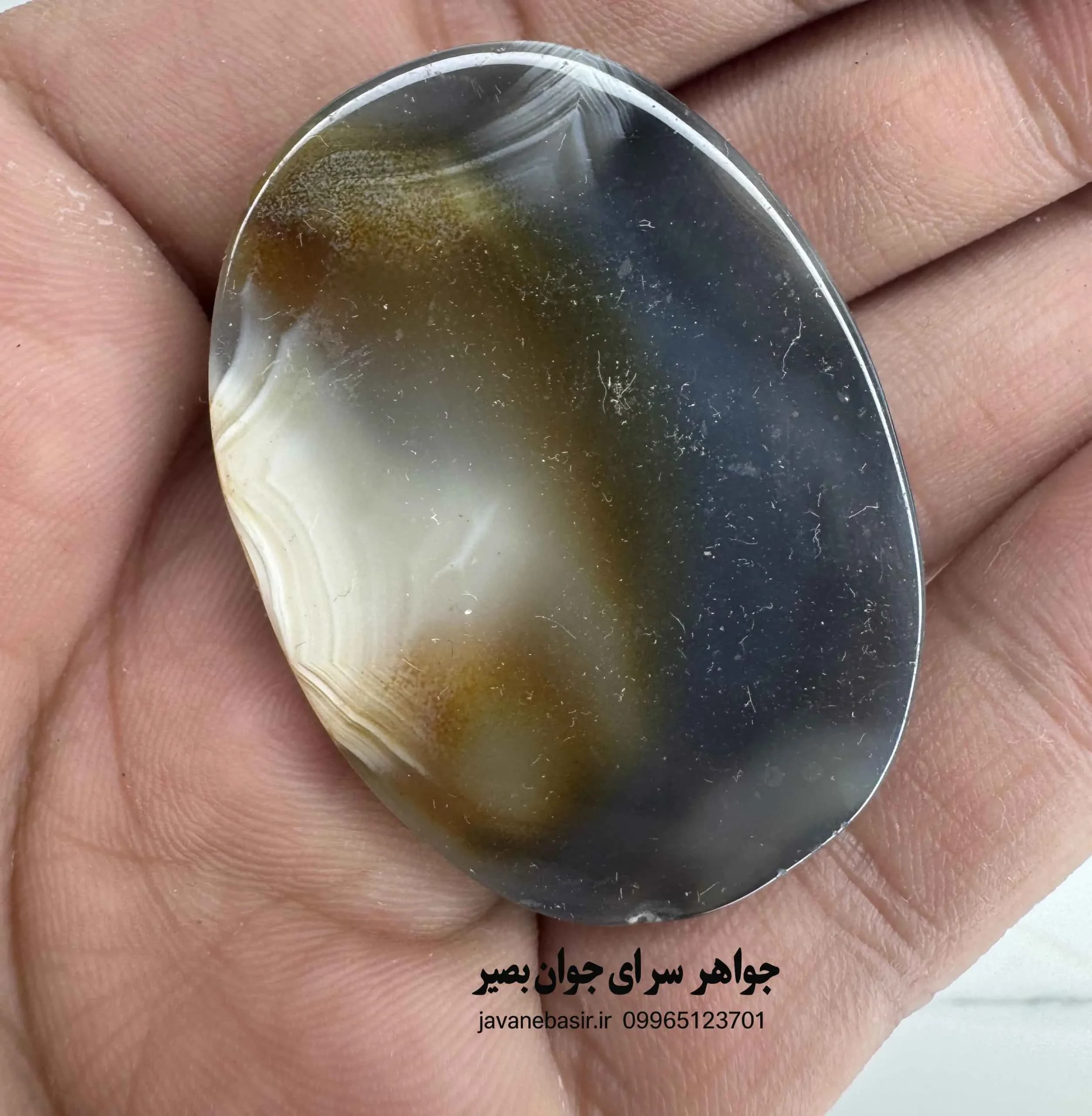 نگین عقیق سلیمانی سلطانی مصور درشت | سنگ کلکسیونی با رخهای واضح و انرژی قوی — تصویر ۳