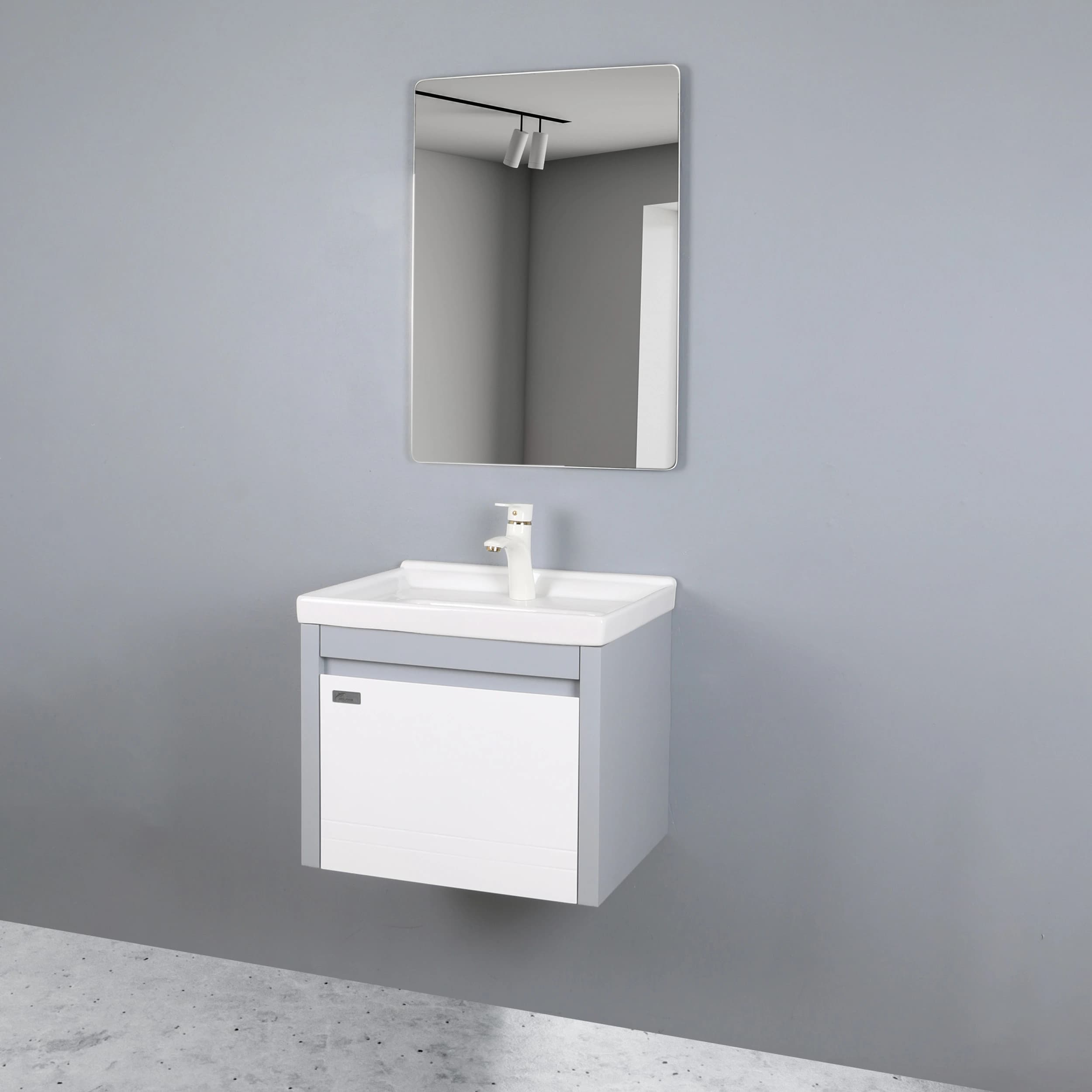 ست کابینت و روشویی دلفین مدل 5040-gr به همراه آینه
