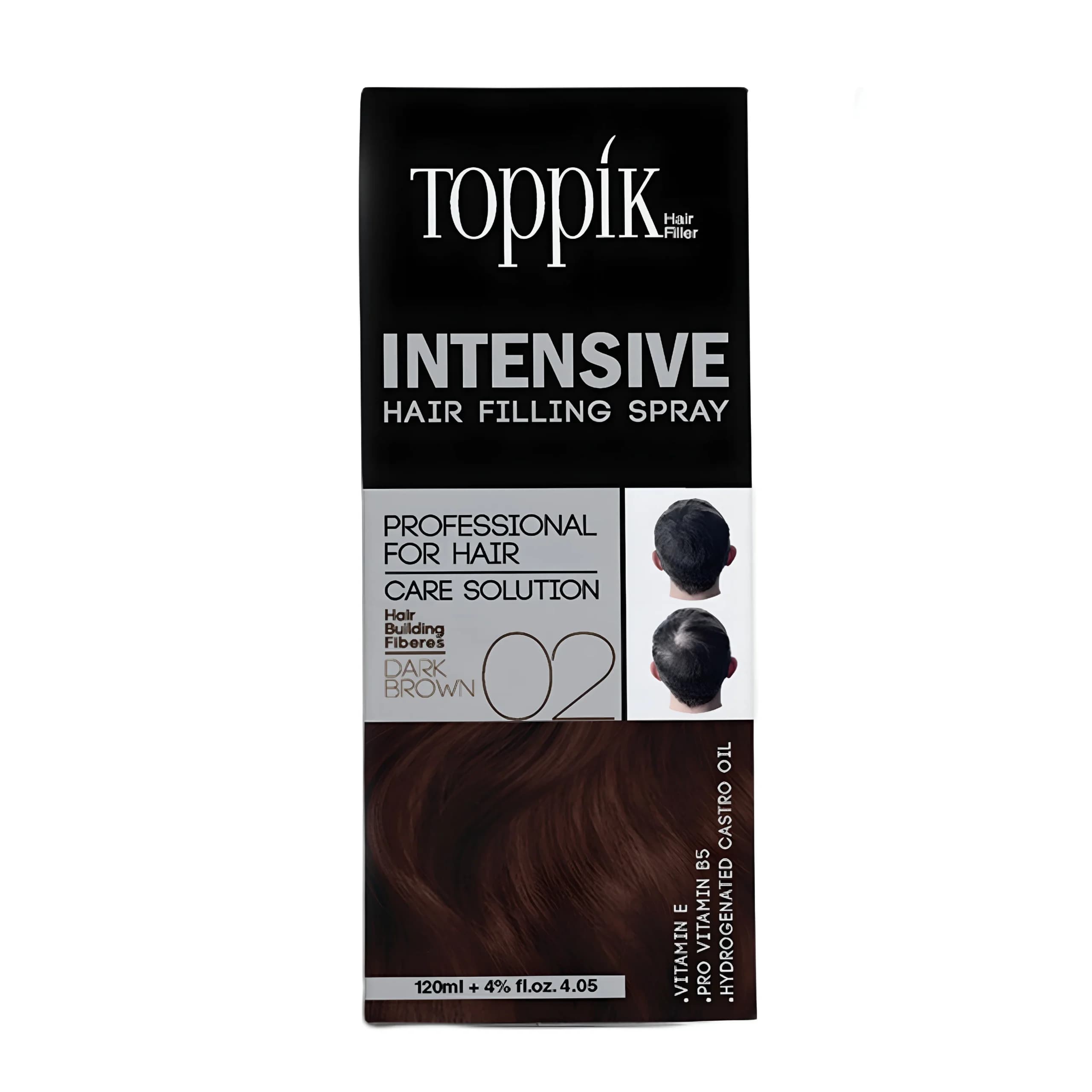 اسپری پر پشت کننده مو تاپیک قهوه ای تیره TOPPIK