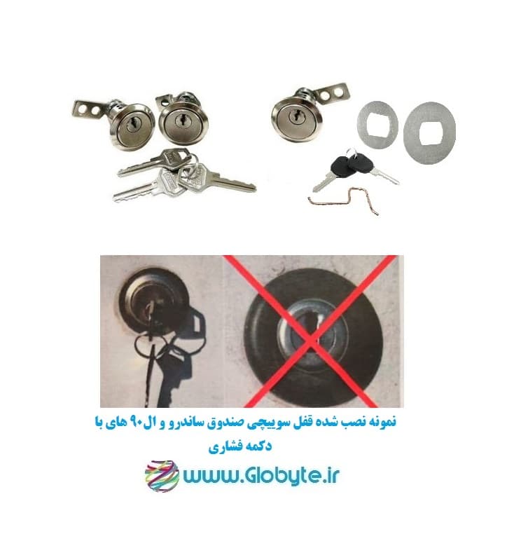 قفل سوییچی ضدسرقت سری کامل تندر ۹۰ پلاس اتوماتیک (با قفل صندوق فشاری) — تصویر ۳