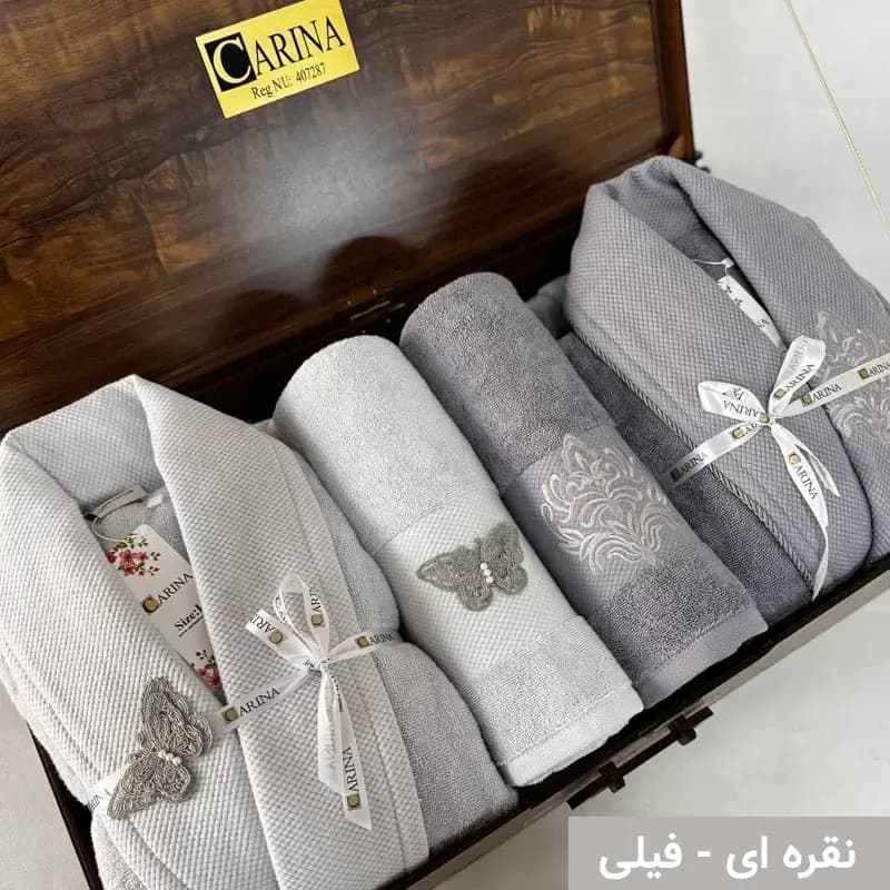ست حوله عروس و داماد کارینا مدل دانتل ولیندر – کلاسیک — تصویر ۷