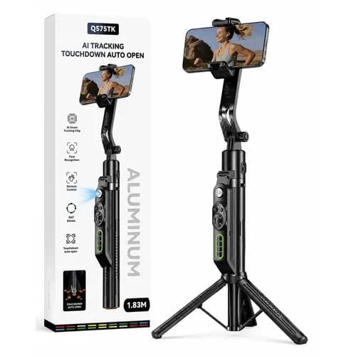 گیمبال سلفی‌استیک سه‌کاره مدل-AI Tracking Touchdown Auto Open Gimbal Selfie Stick Tripod-Q575TK