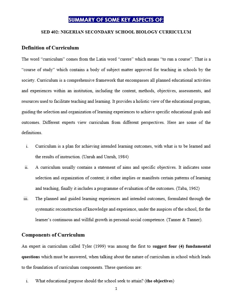 کتاب خلاصه جزوه درسی SED 402 نسخه PDF انگلیسی