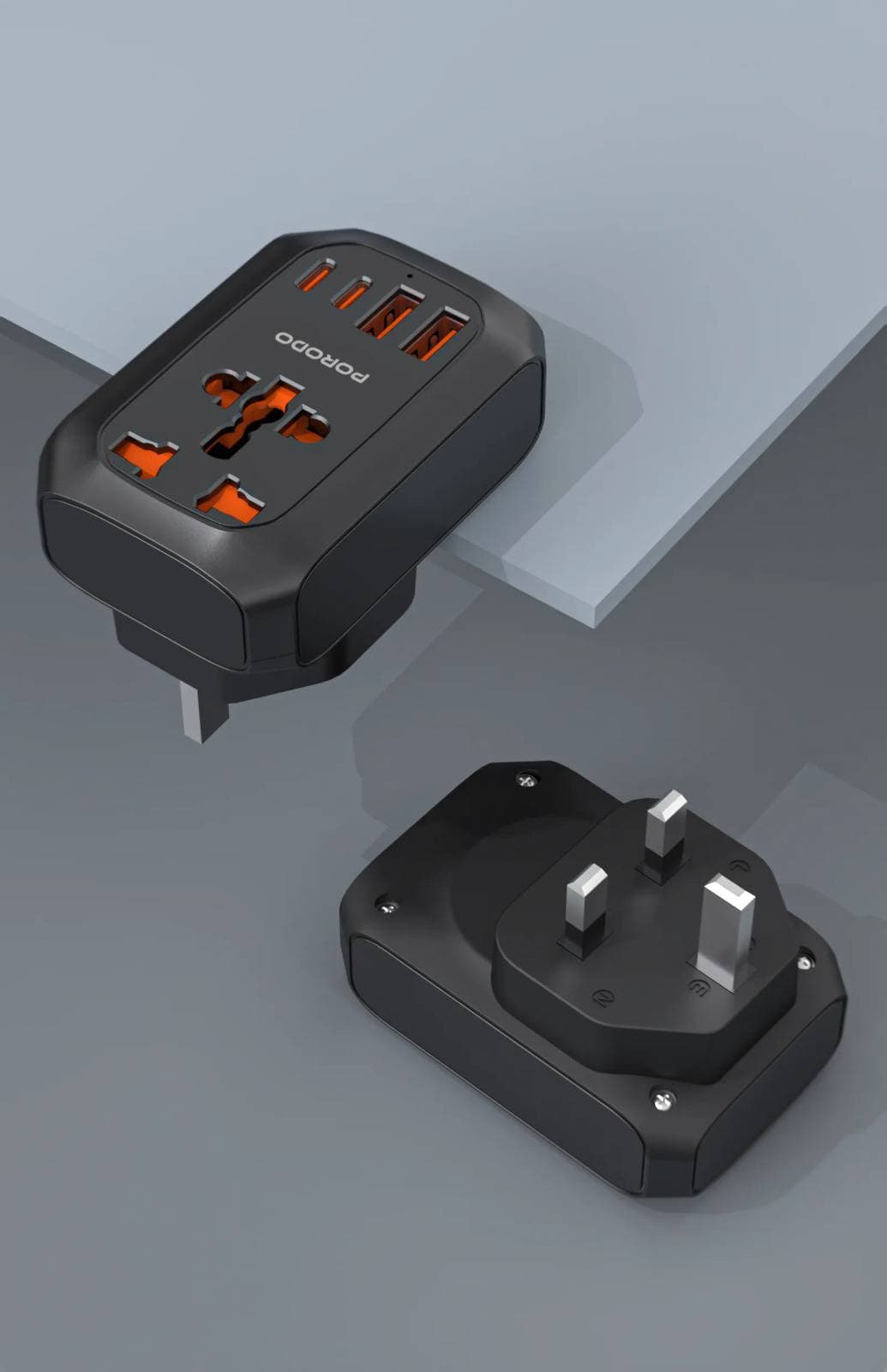 آداپتور پرودو دو پین 20وات مدل PORODO UNIVERSAL AC ADAPTER PD-FWCH044EU — تصویر ۲