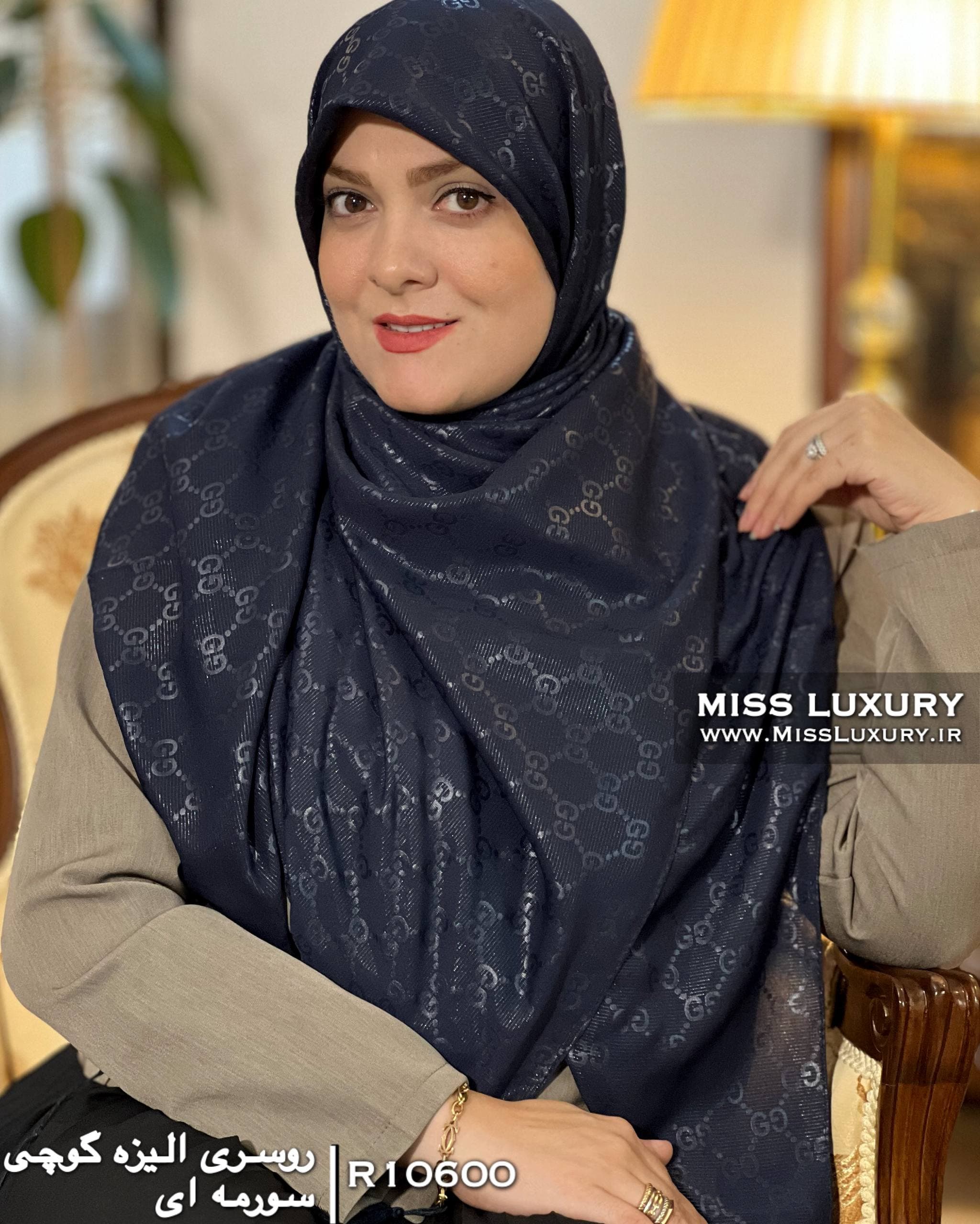 روسری الیزه گوچی سورمه ای R10600