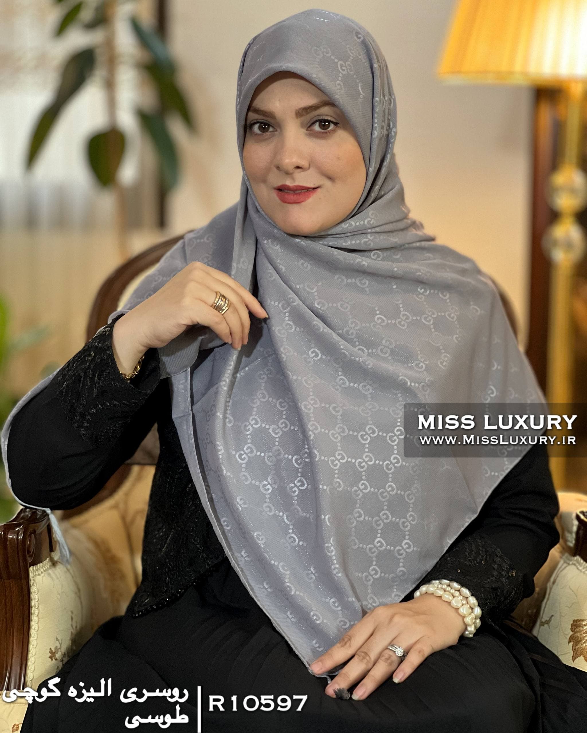 روسری الیزه گوچی طوسی R10597