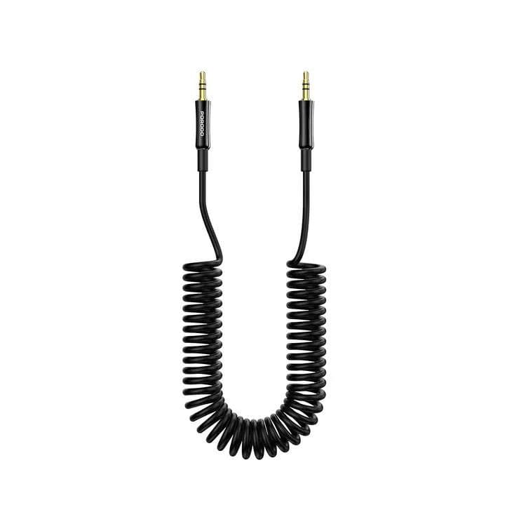 کابل AUXپرودو مدل PORODO 3.5mm AUX COILED AUDIO CABLE – PDAUXCC