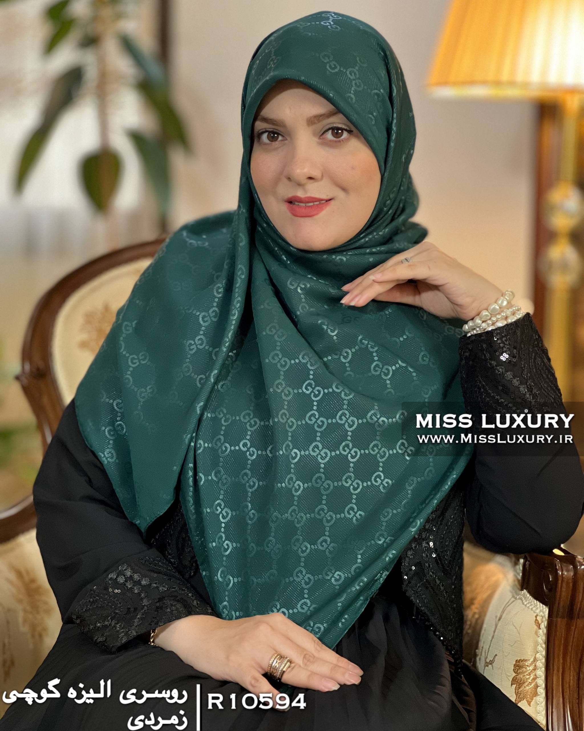 روسری الیزه گوچی زمردی R10594