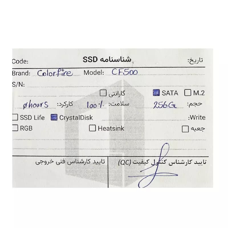 حافظه ColorFire CF500 256GB SSD استوک — تصویر ۳