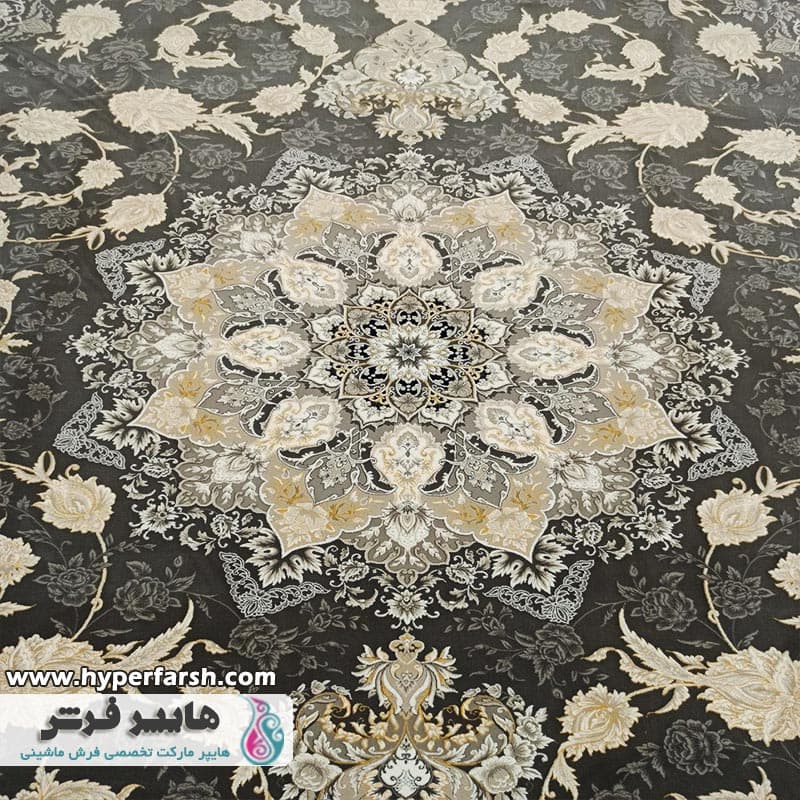 فرش الماس کویر طرح زرین مهر دودی کلکسیون نقش جهان — تصویر ۵
