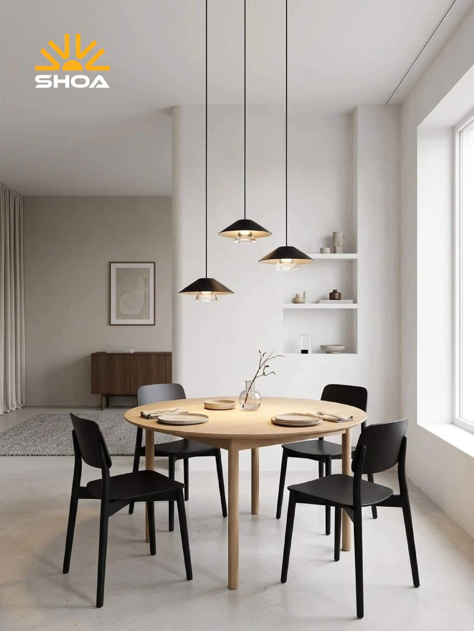 اویز مدرن تک شعله SH-0280-6W شعاع رنگ نور افتابی کد 0121 — تصویر ۵
