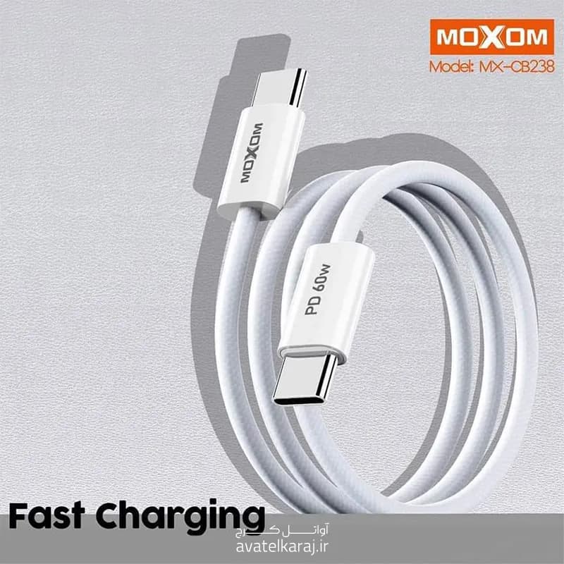 کابل تایپ سی به تایپ سی MOXOM MX‑CB238 PD — تصویر ۵