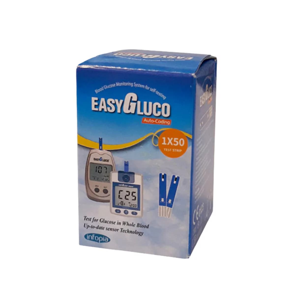 نوار تست قند خون ایزی گلوکو 50عددی _ Easy Gluco blood sugar test strip 50 units _ ایزی گلوکو