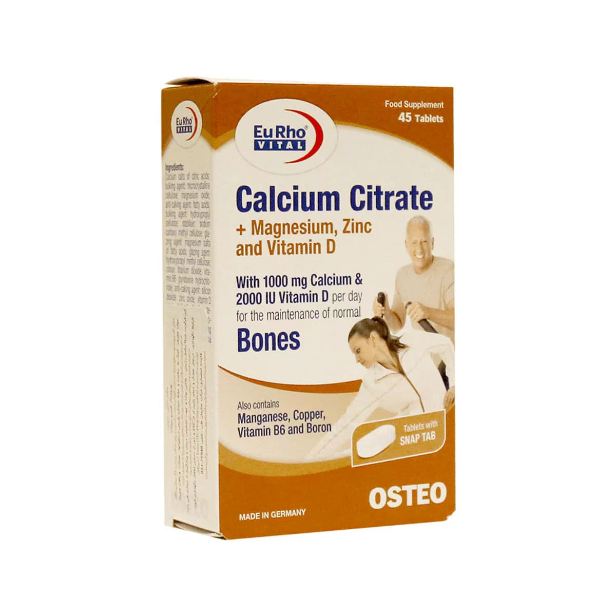 قرص کلسیم سیترات یوروویتال 45 عدد ـ Eurho Vital Calcium Citrate ـ یوروویتال