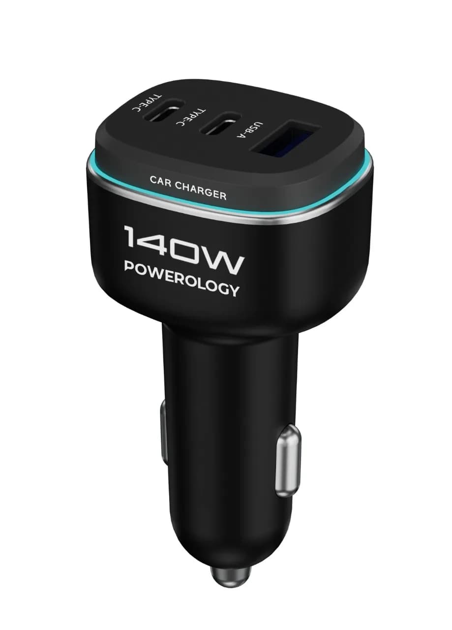 Powerology HIGE-POWER CAR CHARGER140W شارژر فندکی پاورولوژی 140وات — تصویر ۲