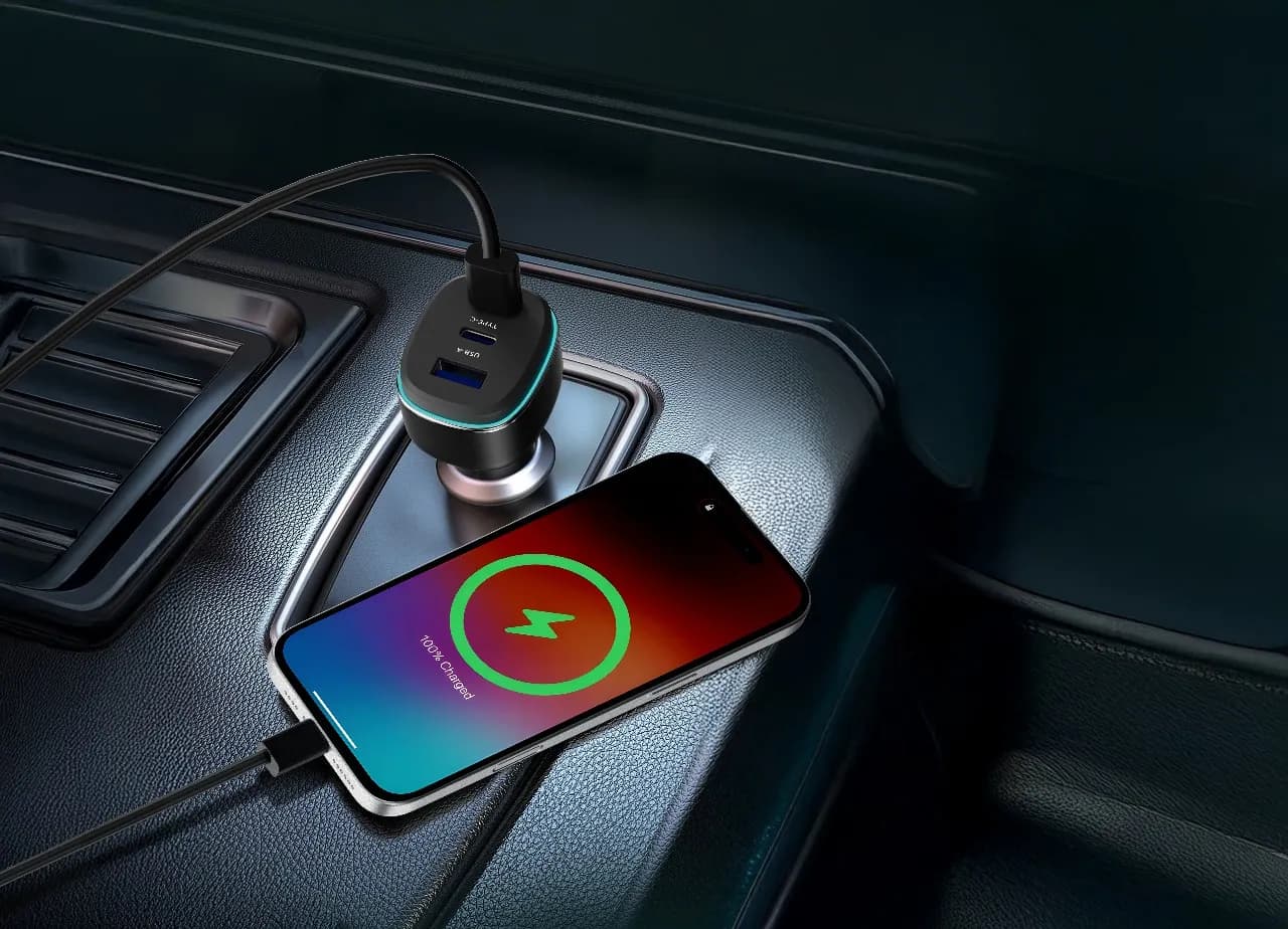 Powerology HIGE-POWER CAR CHARGER140W شارژر فندکی پاورولوژی 140وات — تصویر ۳