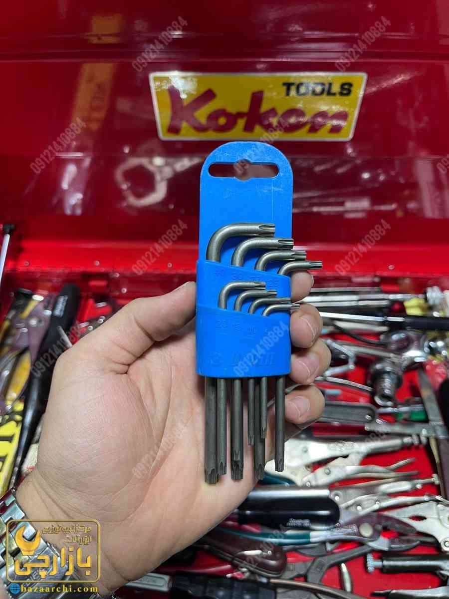 ست ۸ پارچه آلن ستاره ای سوراخ دار یونیور مدل 220/7TXPH | اصل اسلوونی