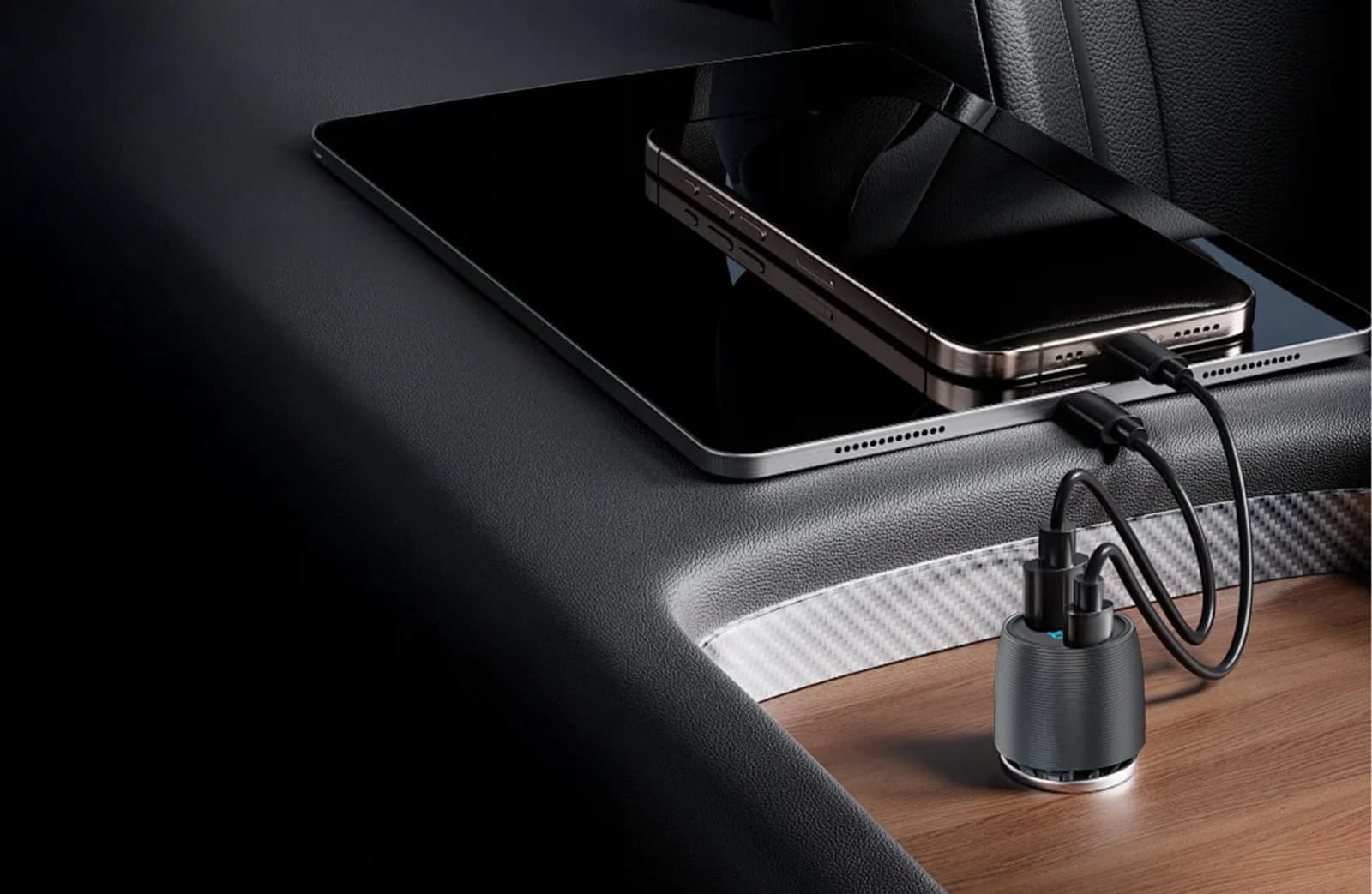 Powerology DUAL-PORT CAR CHARGER83W شارژر فندکی دو پورت پاورولوژی83وات — تصویر ۳