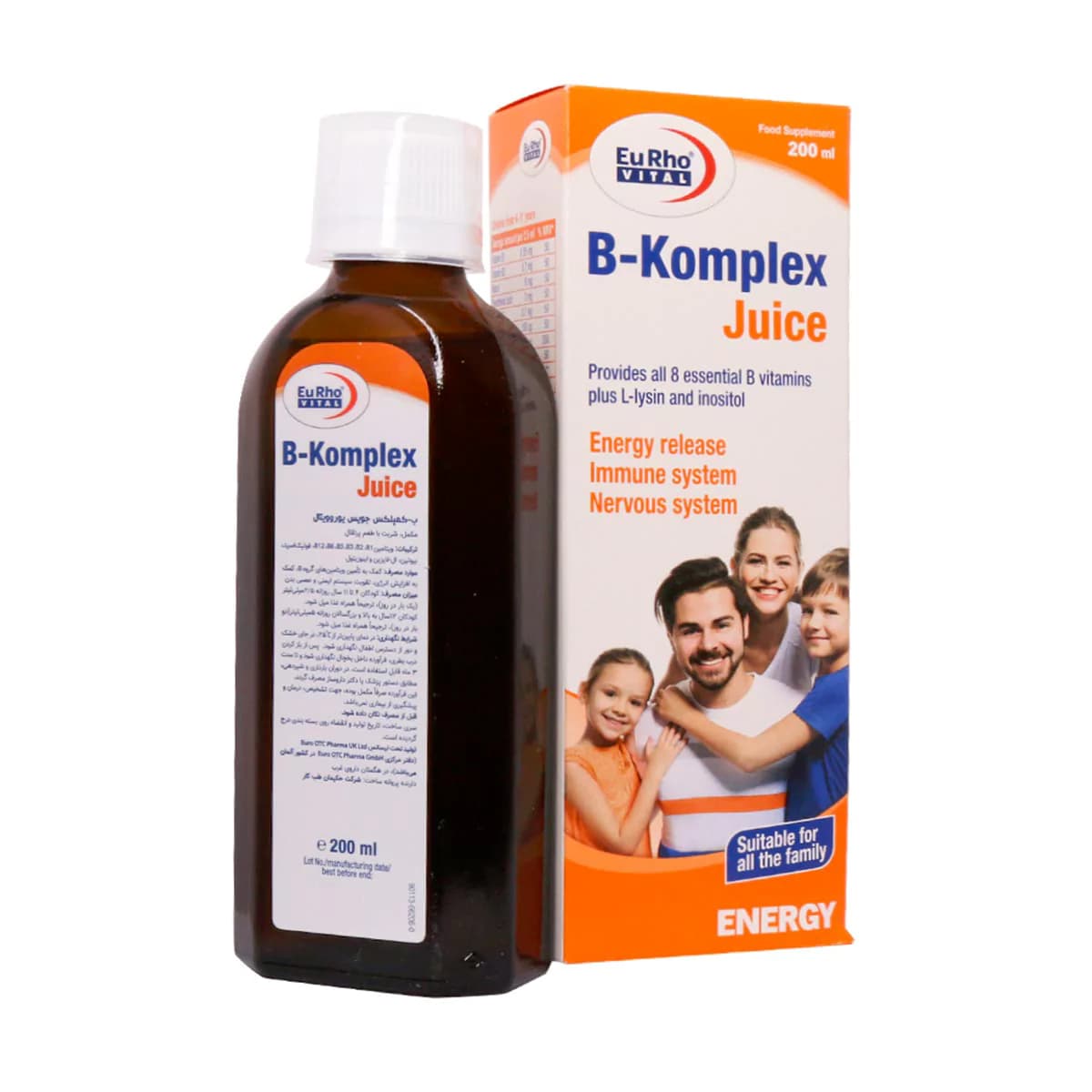شربت ب کمپلکس یوروویتال 200 میلی لیتر ـ Eurhovital B Komplex Juice ـ یوروویتال