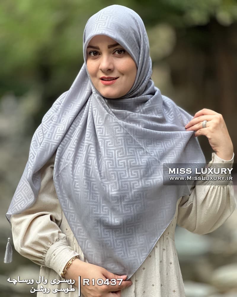 روسری وال ورساچه طوسی روشن R10437