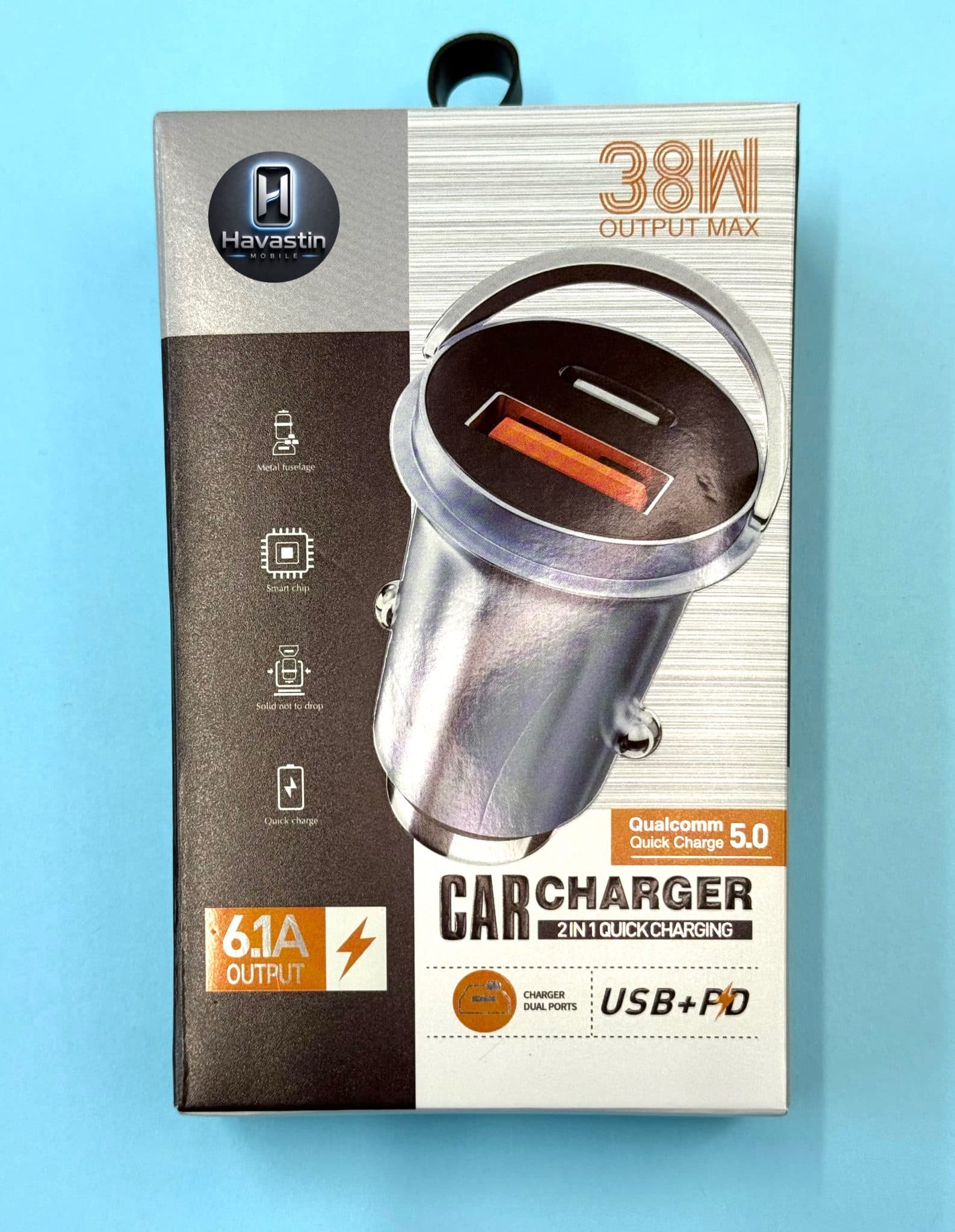 شارژر فندکی 38 وات / USB+ PD