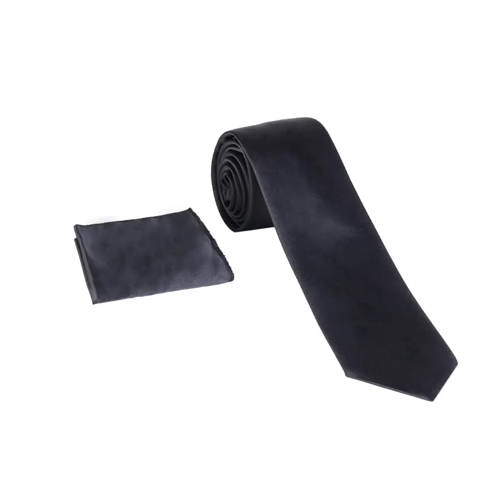 ست کراوات و دستمال جیب مشکی 98145
