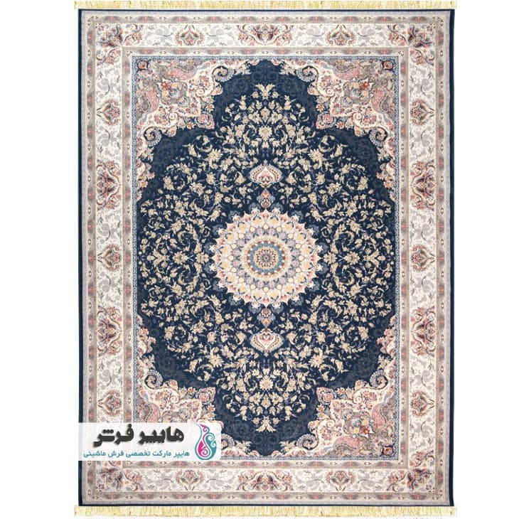 فرش محتشم طرح باران اطلسی