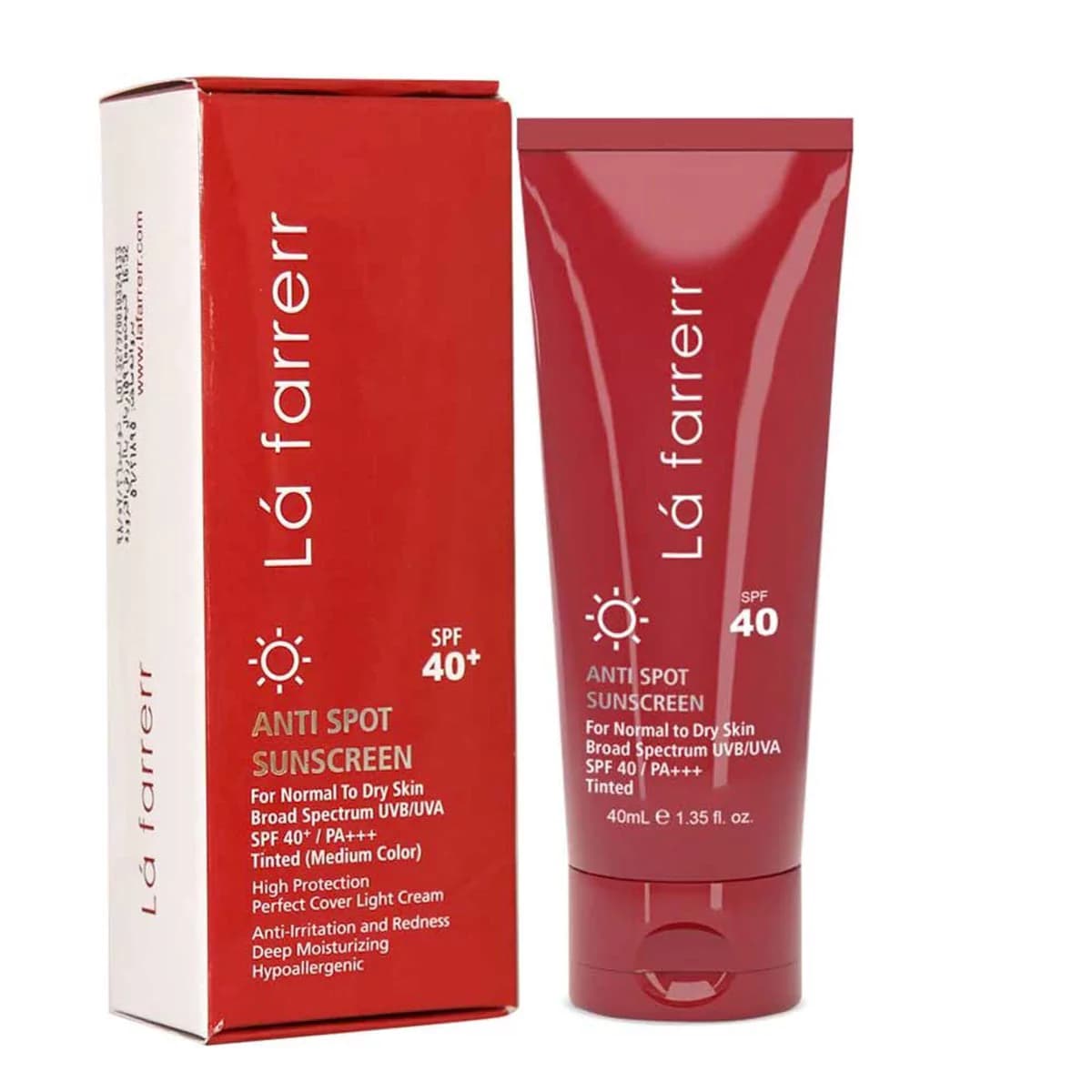 ضد آفتاب و ضد لک رنگی پوست های خشک و معمولی +SPF40 ـ Anti Spot Sunscreen SPF40+ For Normal To Dry Skin ـ لافارر