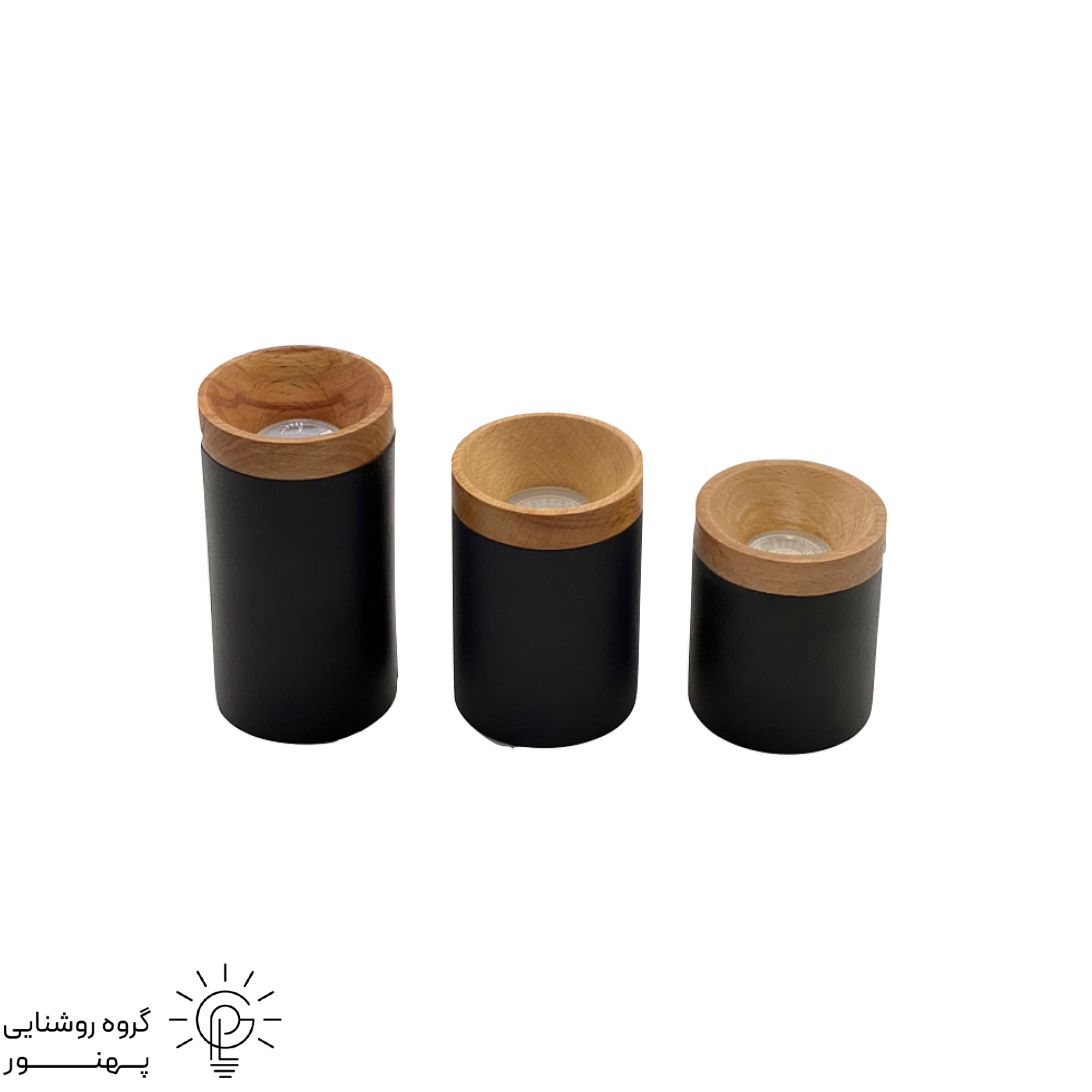 چراغ سقفى روكار استوانه اى قطر 6CM چوب و فلز لامپ GU10 کد488 — تصویر ۲