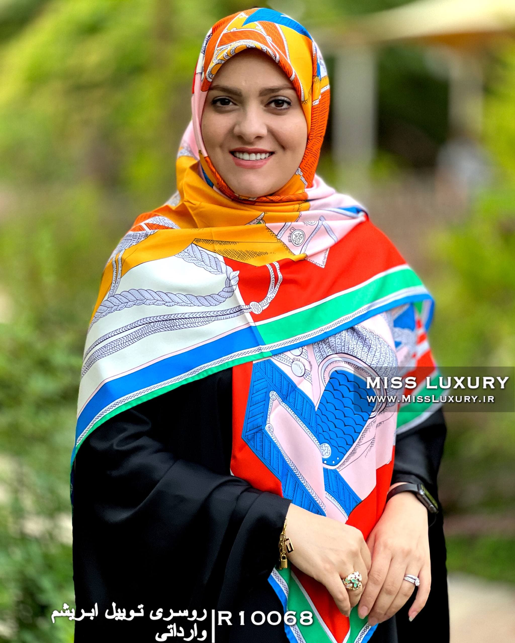 روسری توییل ابریشم وارداتی R10068