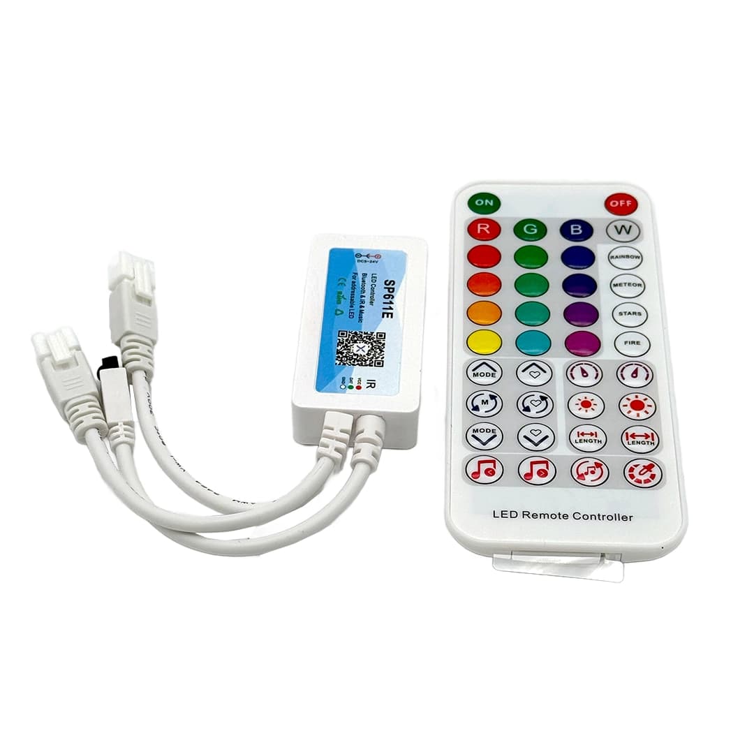 ریموت کنترل از راه دور نور و صدا با ۲۸ برنامه مخصوص ریسه RGB دو خروجی